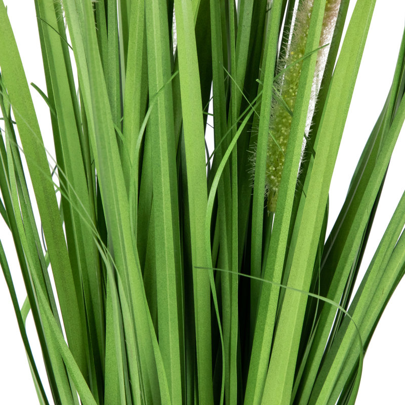 24'' Green Artificial Onion Grass Plant in Beige Pot