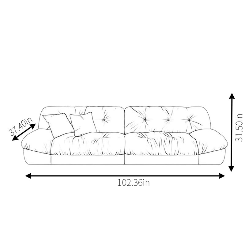 Canapé Cloud en tissu, 4, H 29,52 po x l 102,36 po x P 35,4 po