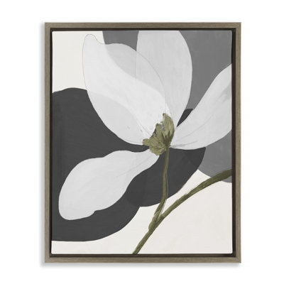 Abstract Floral Shape Framed Floater Canvas Wall Art by Patricia Pinto