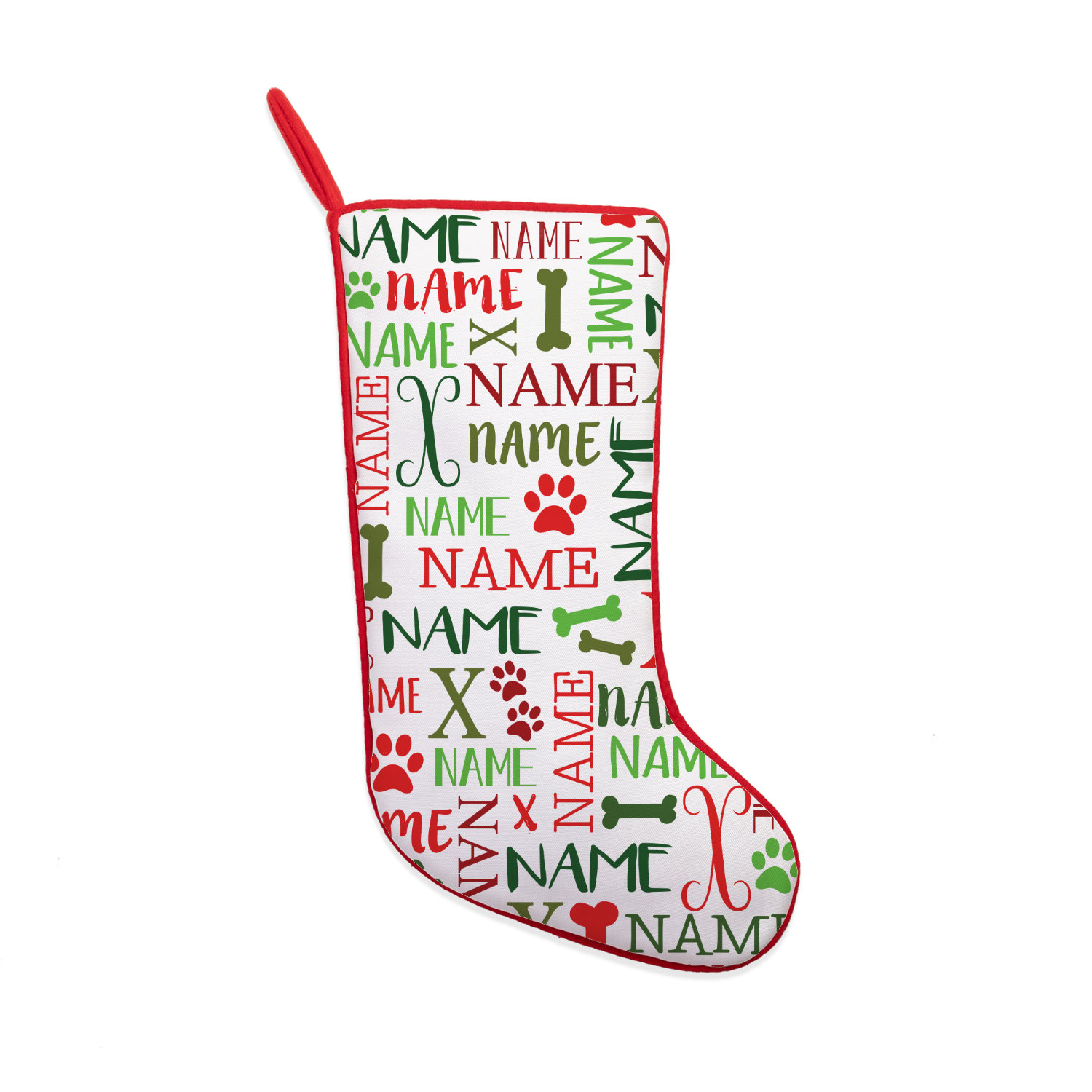 The Holiday Aisle® Dog Name Word Art Personalized Red Trim