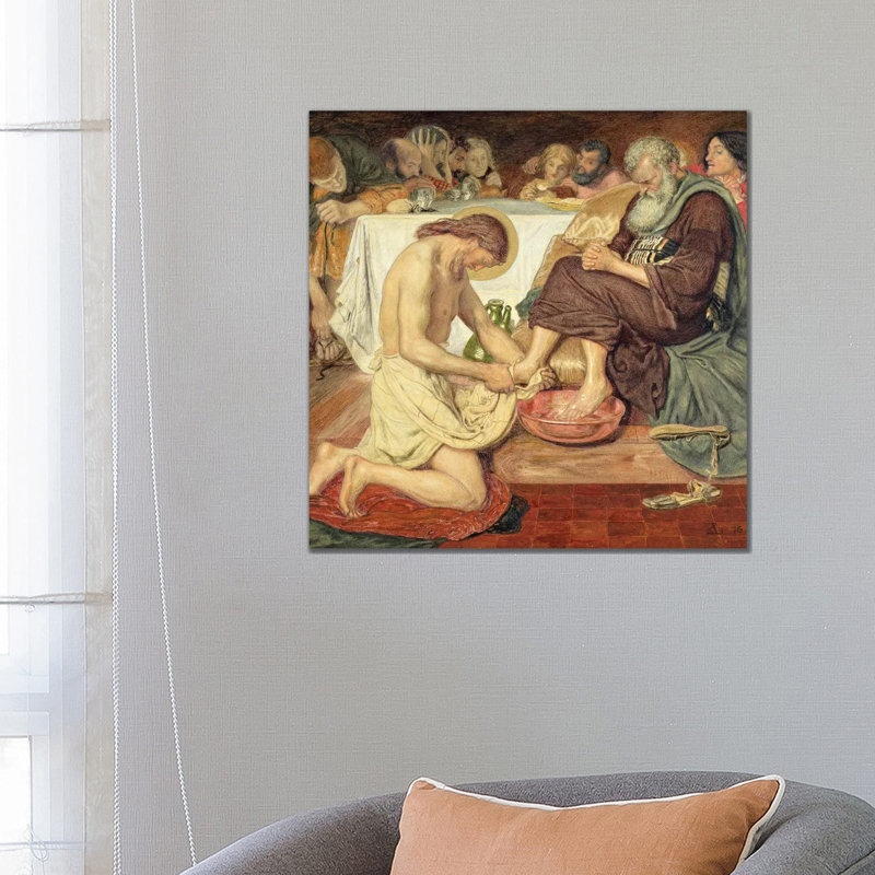 Jesus Washing Peter's Feet, 1876 by Ford Madox Brown - Painting on Canvas, Wrapped Canvas, 66.04cm H x 66.04cm W x 3.81cm D