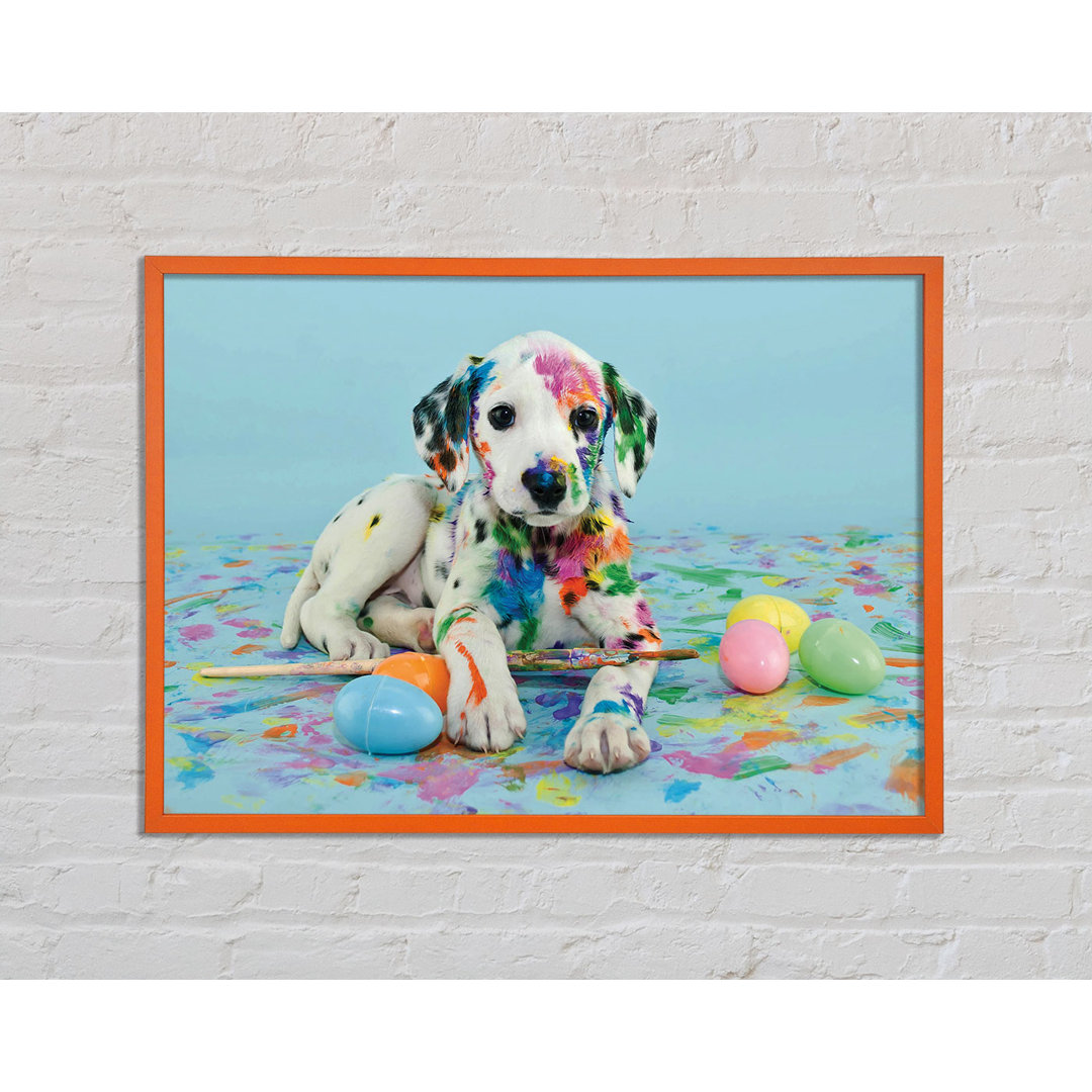 Annita Dalmation Puppy Paint Party - Einzelner Bilderrahmen Kunstdrucke