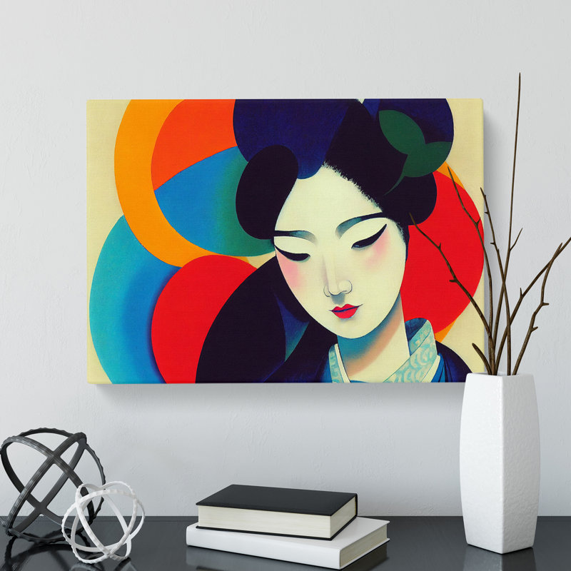 Geisha - Wrapped Canvas Print, 35cm H x 50cm W x 3cm D