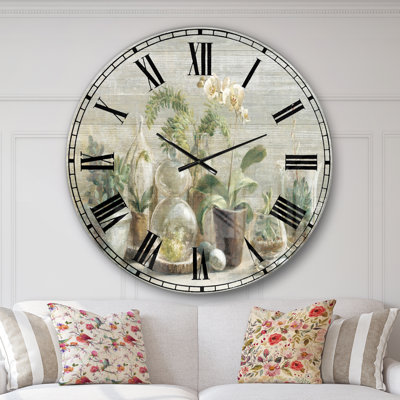 Composition of Orchids - Traditional wall clock