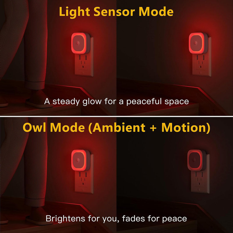 Veilleuse à DEL à 3 modes avec gradateur et autocollants de bricolage - lumière murale compacte à mouvement activé pour le couloir et la chambre