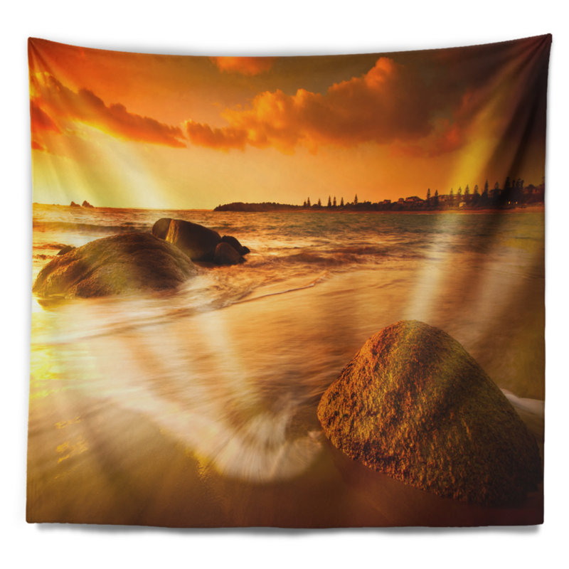 Photographie sun tinted beach tapisserie, H 32 po x l 39 po
