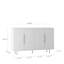 Buffet blanc moderne avec rangement, grand buffet cannelé avec tablettes réglables, crédence, console d'appoint