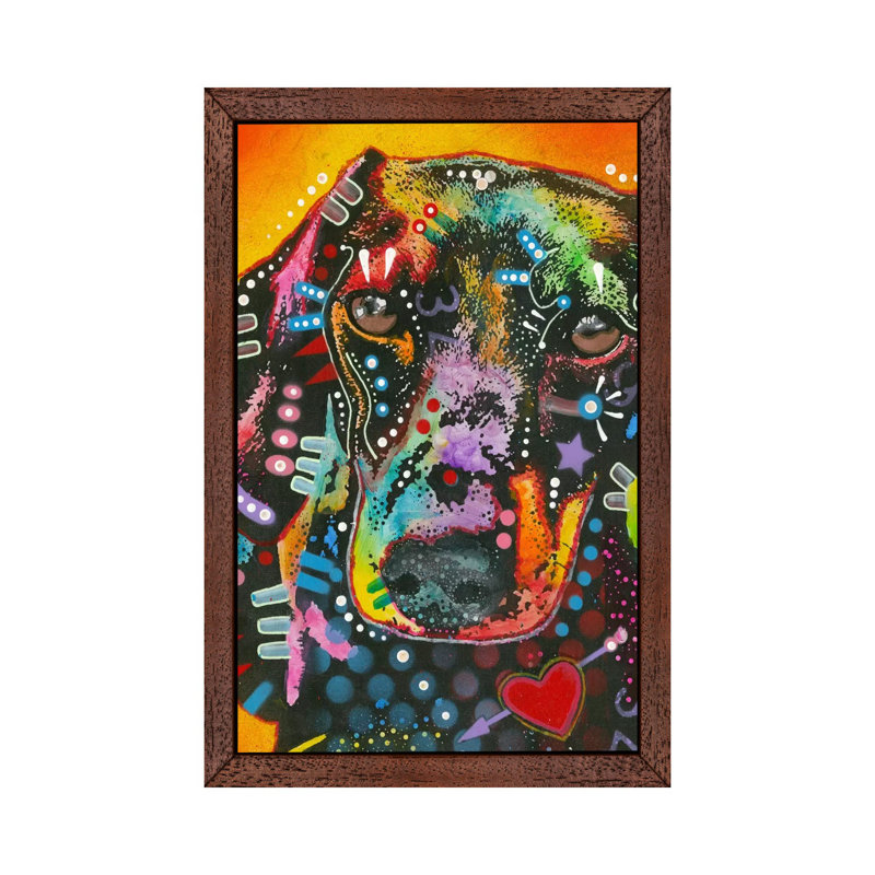 Brilliant Dachshund 1 Piece Wall Art on Canvas, 152.5 cm H x 101.5 cm W, Brown Framed