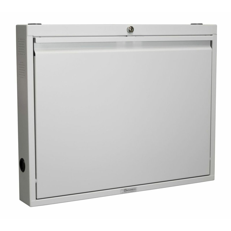 Informatics Steel Floating Desk with Power Outlet, Light Grey