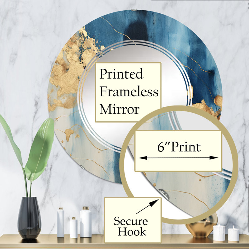 Craco - Miroir mural rond moderne, 32 po x 32 po