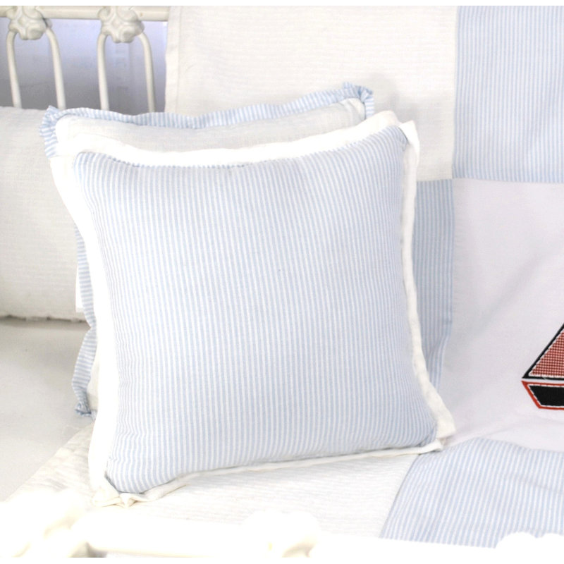 Sail Away Striped Cotton Throw Pillow
