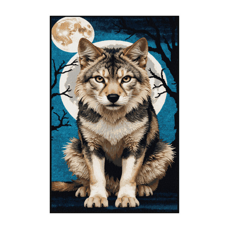 Washable Lykoi Cats Area Rug, Rectangle 6' x 9'