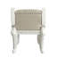 Tabouret de coiffeuse Vanaheim, similicuir beige et finition blanc antique