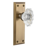 Grandeur Fifth Avenue Plate Double Dummy with Biarritz Crystal Door Knob
