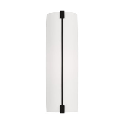 Luminaire mural de salle de bain 1 lumière avec abat-jour en lin blanc Thom Filicia