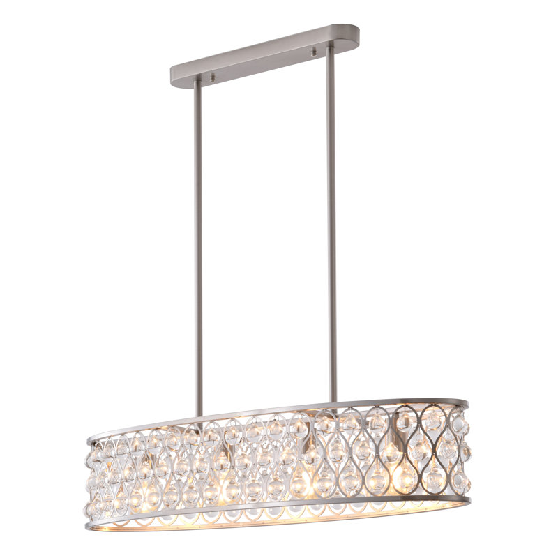 Lustre en cristal 4 lumières, Teinture nickel