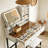 Makeup Vanity with LED Lighted Mirror and Stool