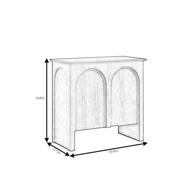 Buffet arqué American Retro, Brun