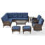 Ensemble de conversation modulaire d'extérieur en osier pour 8 personnes avec repose-pieds et coussins Gaetanino-107225636