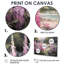Impression d'art mural mauve, forêt de salves, fleurs sauvages-104687306-104687308