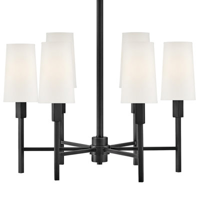 Fenwick Six-Light Chandelier w/ Natural Paper Shades