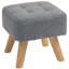 HOMCOM Modern Tufted Footstool, Linen Fabric, Rubber-105501744