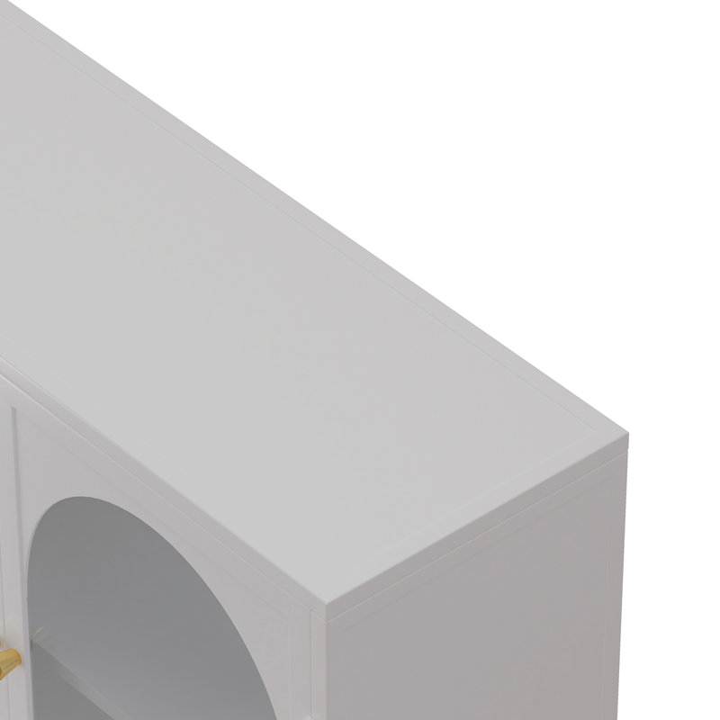 Four-door Glass Wall Cabinet Storage, White