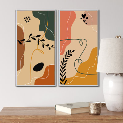 «Bohemian Mid Century Geometric Typographie IV», ensemble de 2 impressions