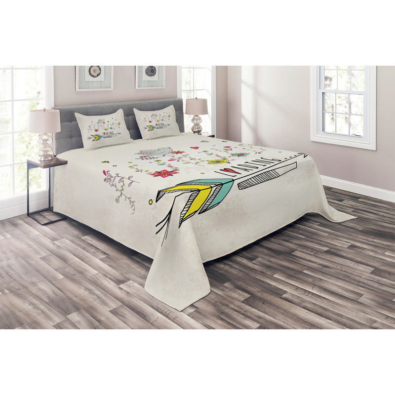 Saying Farmhouse / Country Polyester Coverlet, King Bedspread + 2 Shams