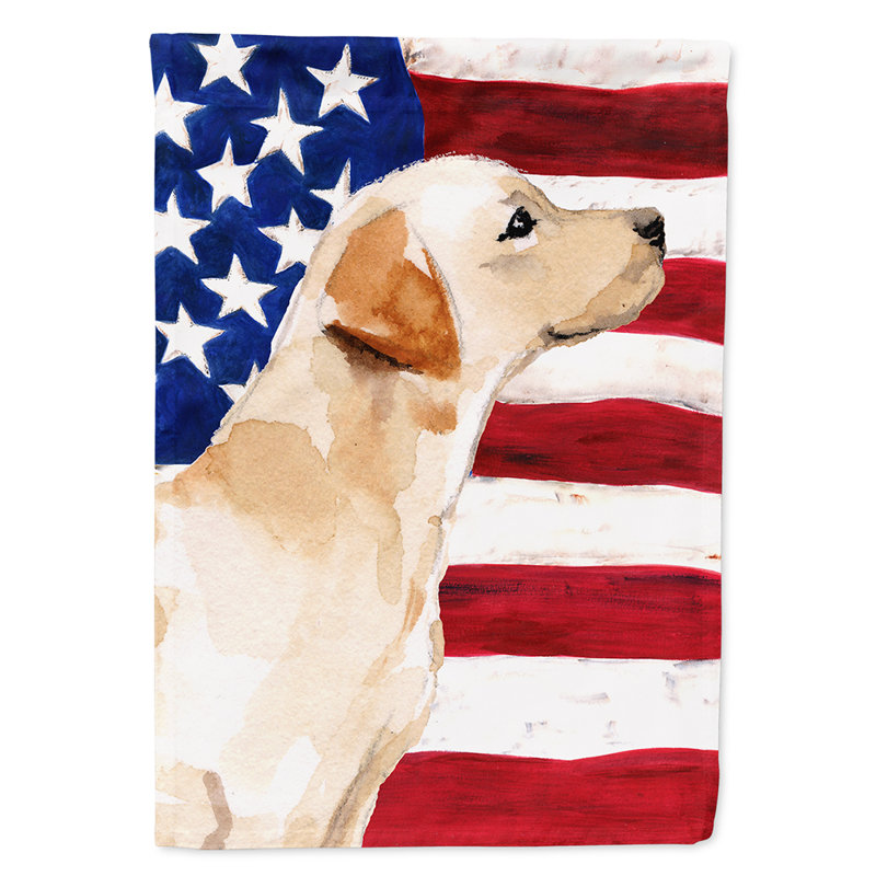 2 côtés en polyester de 2 côtés american drapeau de jardin, Labrador noir