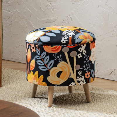 Artisan 17"W Round Upholstered Storage Ottoman