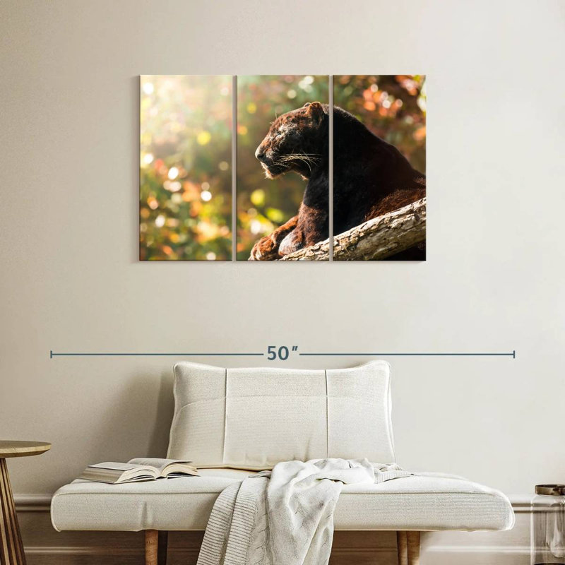 Brampt Resting Black Panther, 24" H x 38" W