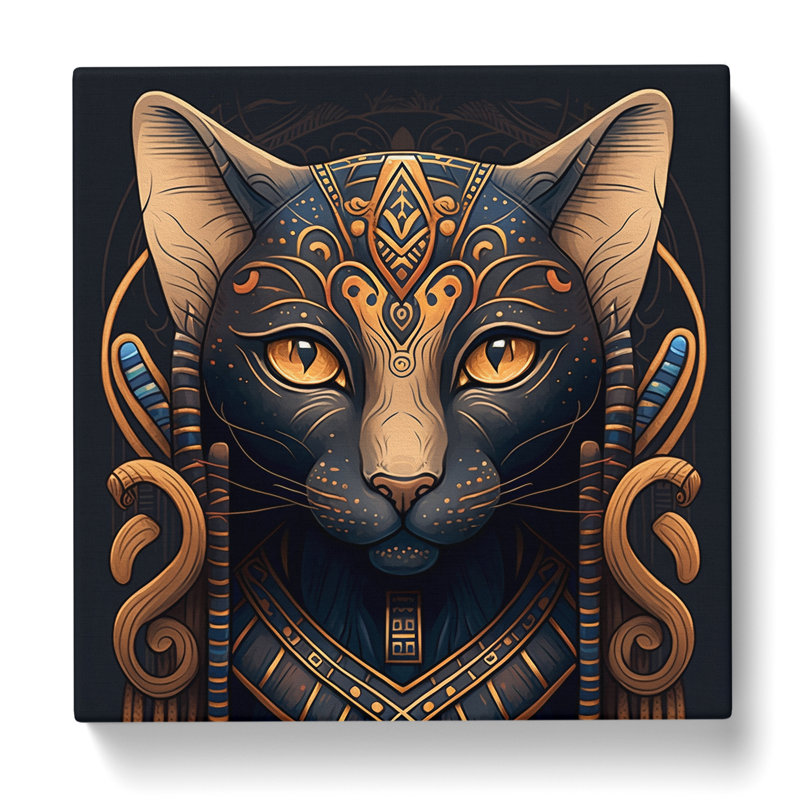 Egyptian Cat Neo-Traditional - Wrapped Canvas, 35cm H x 35cm W x 3cm D