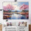 «Pink Trees Blooming In Country Charm I», ensemble d'art sur toile-89375714-89375719