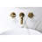 Wall Mounted Bathroom Sink Faucet - Temperature Adjustable Handles, Splash, Pop-Up Drain, Bronze Build For Easy Control, Bronze, Quality Construction