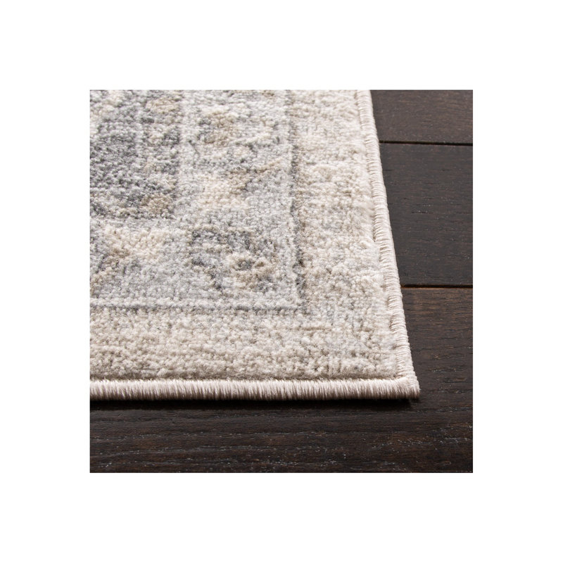 Brentwood Cream and Gray Synthetic 10' x 13' Area Rug