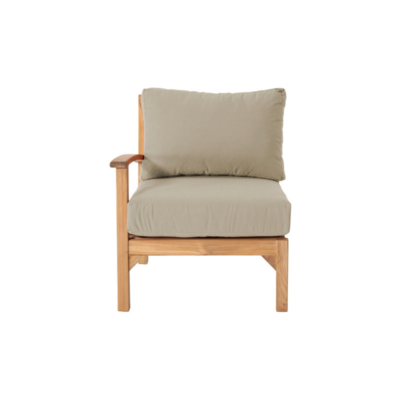 Fauteuil club d'extérieur en teck Huntington, Beige antique