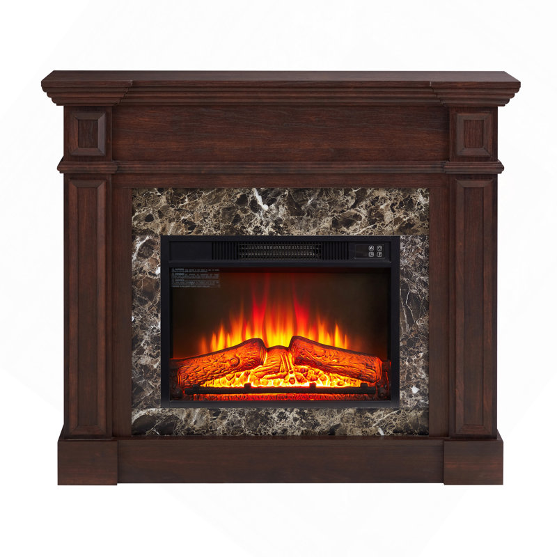 Only Mantel (Not Included 23" Fireplace)--Cherry, 45.6"W*11.8"D*40"H, Burgundy