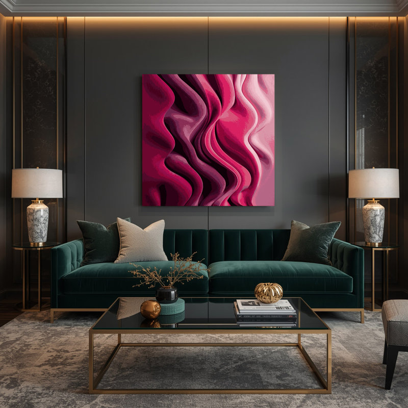 «Abstract Color Field 14», art mural sur toile mauve, H 12 po x l 12 po