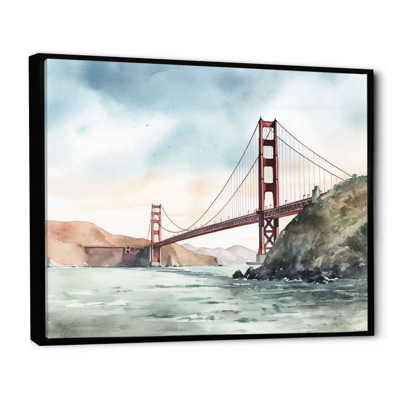 Views of San Francisco I - impression, H 12 po x l 20 po x P 1 po, Cadre flottant noir