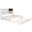 Lit de jour avec tablettes de rangement, tableau noir, tableau de liège, ports USB et lit gigogne simple-110657709