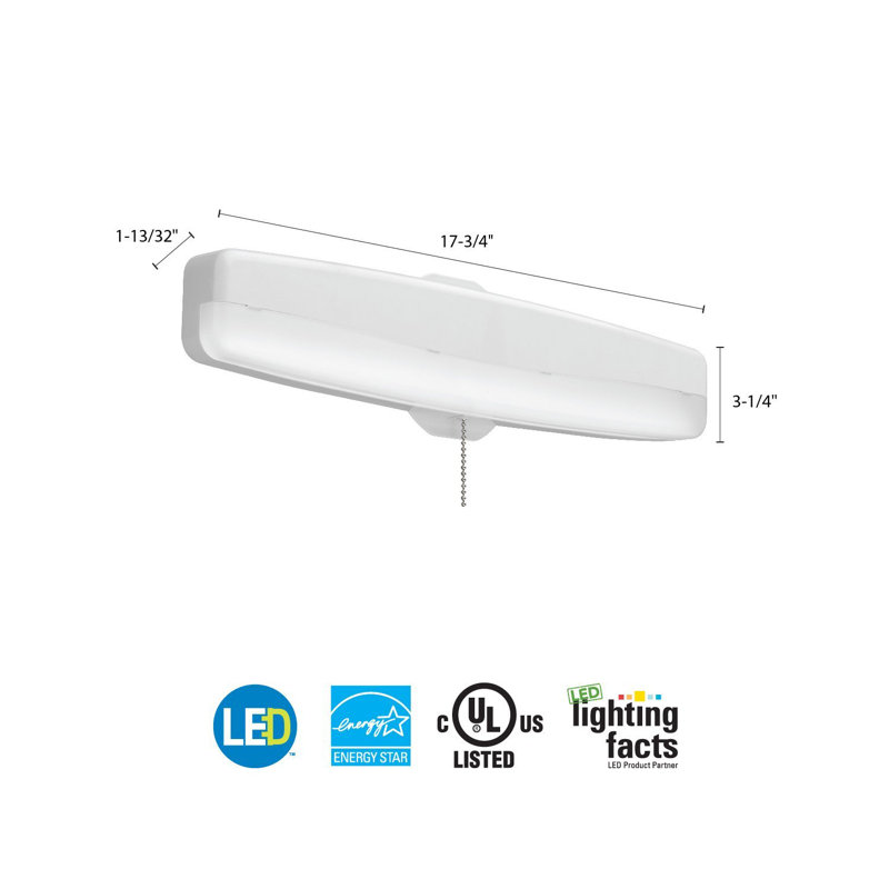 Plafonnier encastré simple à 1 lumière DEL, H 3,25 po x l 23,63 po x P 1,4 po
