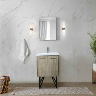 Meuble-lavabo de salle de bain D, plateau en marbre de culture, ensemble de robinet et po Miroir