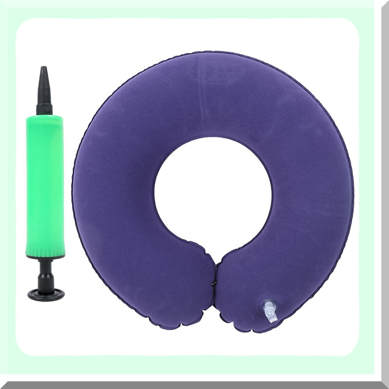 OrthoRing Inflatable Seat Cushion - Donut Pillow for Hemorrhoid Treatment, Bed Sores, Pregnancy, Tailbone Pain. Orthopedic Ring Pillows with Pump for Office Chair, Elderly Support.