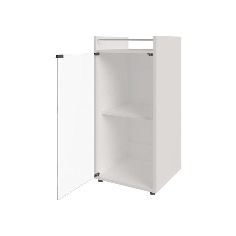 Bar 1 porte blanche avec tablette ouverte, Blanc