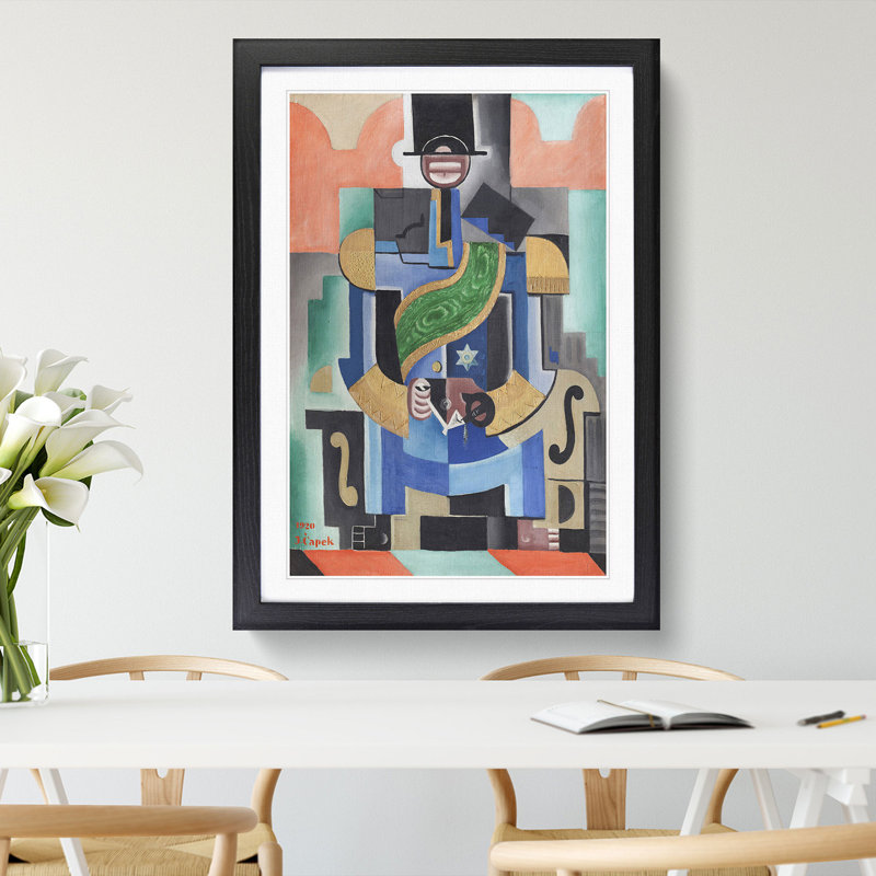 African King by Josef Capek - Picture Frame Painting, Black, 65cm H x 48cm W x 2cm D