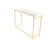 Blaine Wooden Nesting Tray Top Geometric Side End White Accent Table with Gold Metal Legs Set-544914312