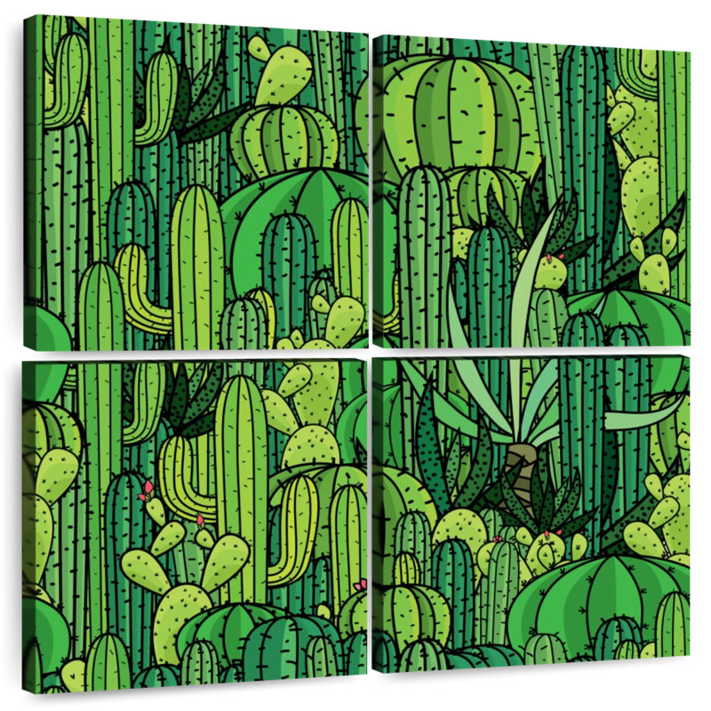 Motif de cactus vert Harnek, H 18 po x l 18 po