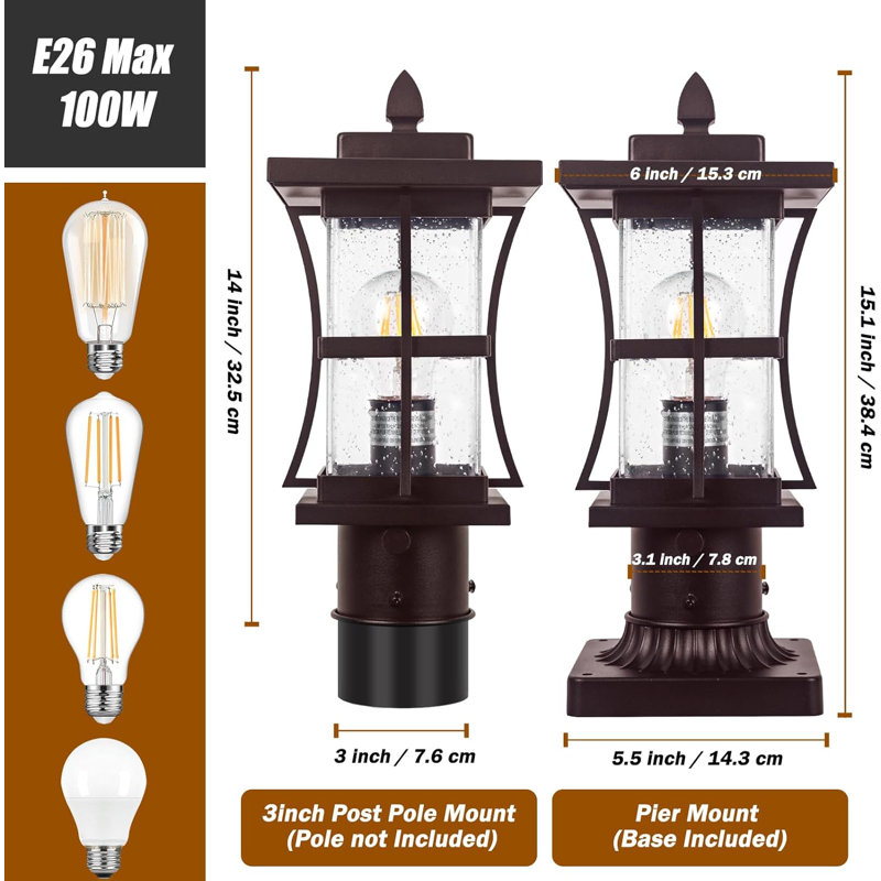 Luminaire extérieur en bronze Dusk to Dawn, Thermolaqué