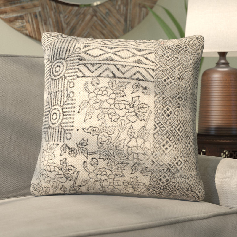 Geometric Cotton Reversible Throw Pillow